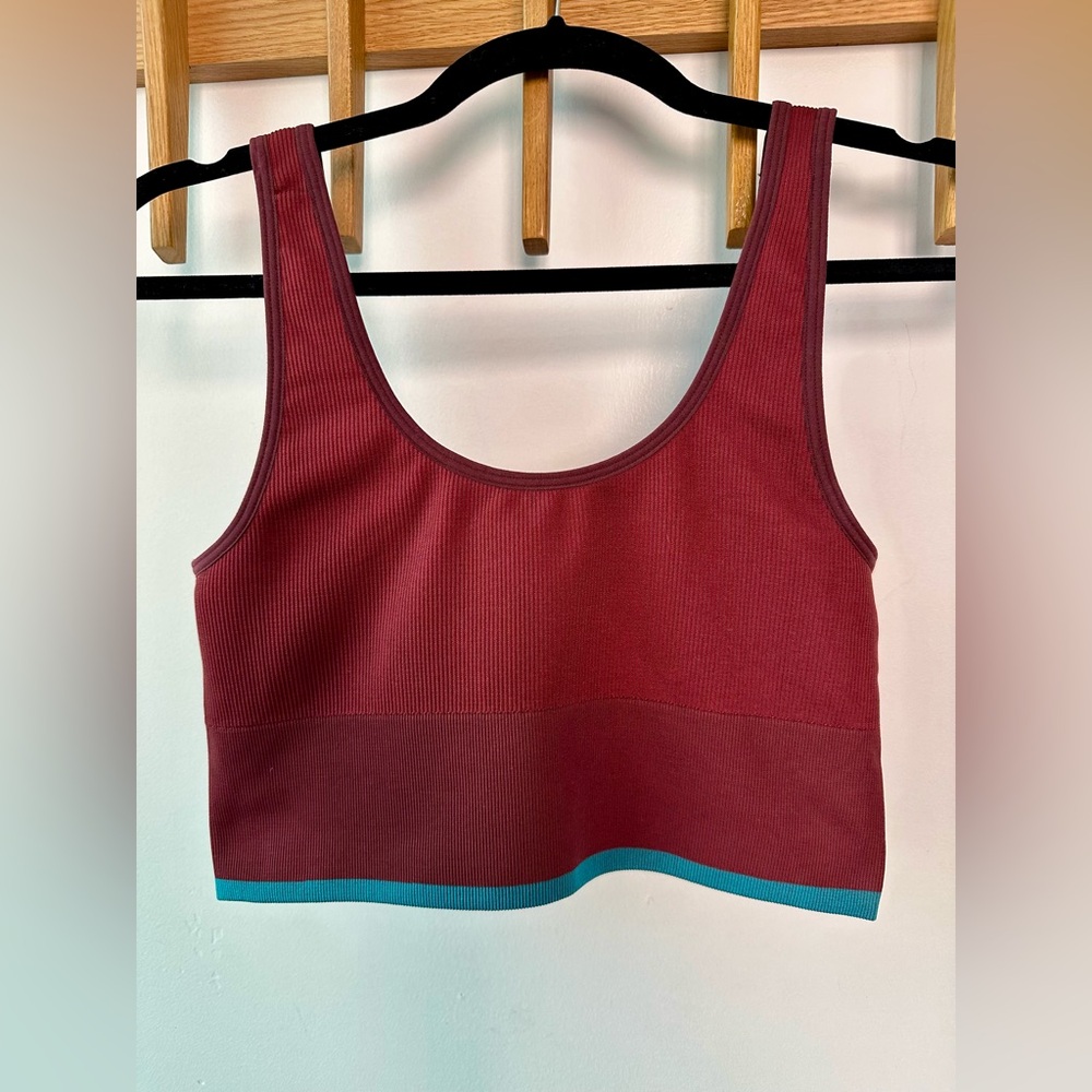 Outdoor Voices SeamlessRib Longline Bra, Shiraz